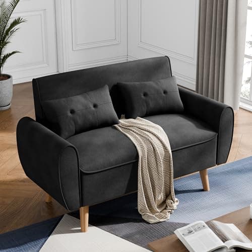 JAMFLY Dark Gray Loveseat Sofa for Living Room and Small Spaces