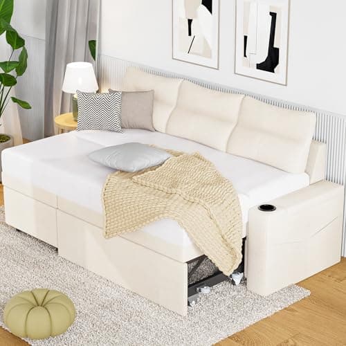 Pamapic Dark Gray L-Shaped Sleeper Sofa with Storage & Ergonomic Cushions