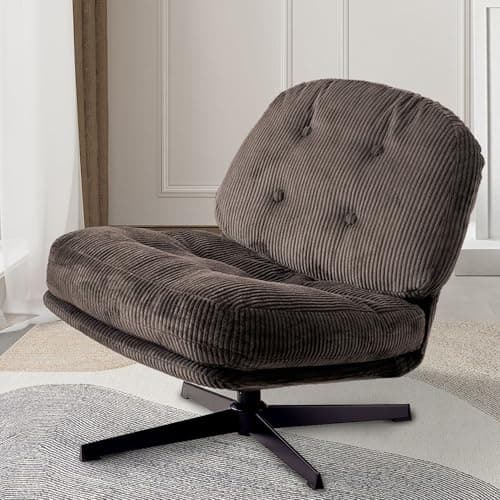 Redlife Cross Legged 360° Swivel Lounge Chair, Comfy Bedroom Reading Chair (Yellow)