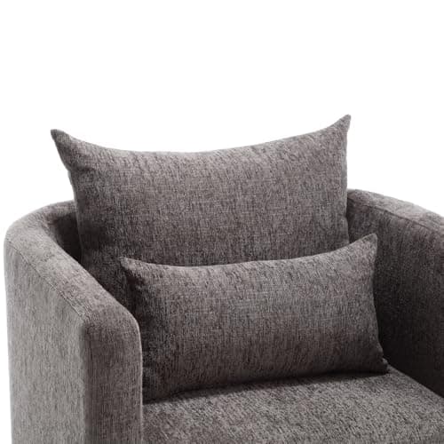 Dark Gray Chenille 360 Degree Swivel Arm Chair