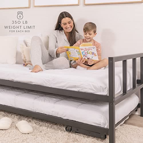 Milliard Black Frame Daybed with Pop Up Trundle - Mattresses Sold Separately