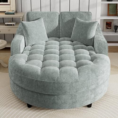 49.2" Full Foam Oversized Chaise Lounge Chair, Cozy Corduroy Upholstered Sleeper Sofa