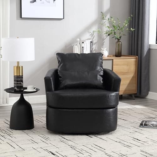 Ergonomic Black PU 360 Degree Swivel Chair