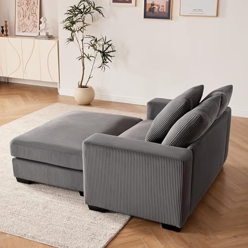 Oversized Chaise Lounge with Ottoman for Living Room and Bedroom