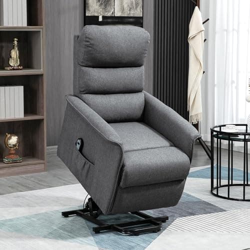 HOMCOM Gray Fabric Power Lift Recliner for Elderly & Adults