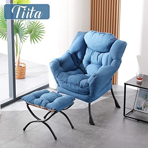 Lazy Chair with Ottoman, Modern Large Accent Lounge