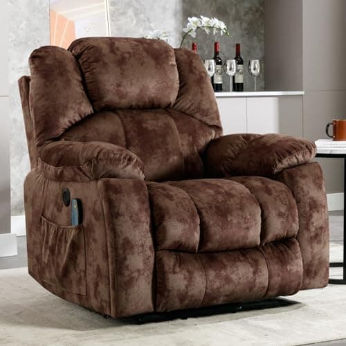 Phoenix Home Large Power Recliner with Massage & Heat, Brown