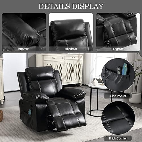Electric Power Lift Recliner Chair with Massage and Heating for Elderly Adults
