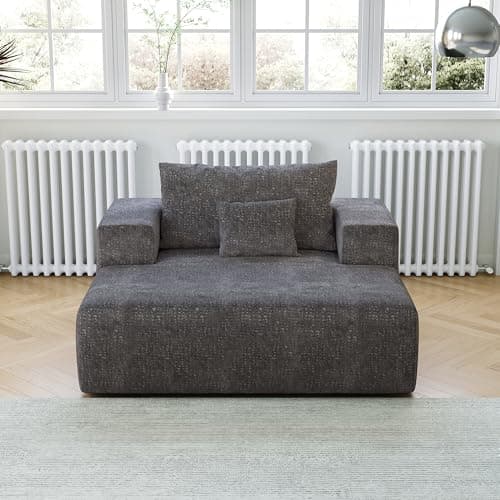 49.2" Full Foam Oversized Chaise Lounge Chair, Cozy Corduroy Upholstered Sleeper Sofa
