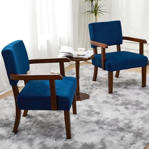 2-Piece Accent Chair Set with Table for Living Room, Bedroom, Reading Room, Waiting Room (Brown)