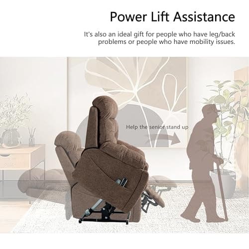 OKIN Motor Power Lift Recliner Chair with Heat Massage and Adjustable Support for Elderly Adults
