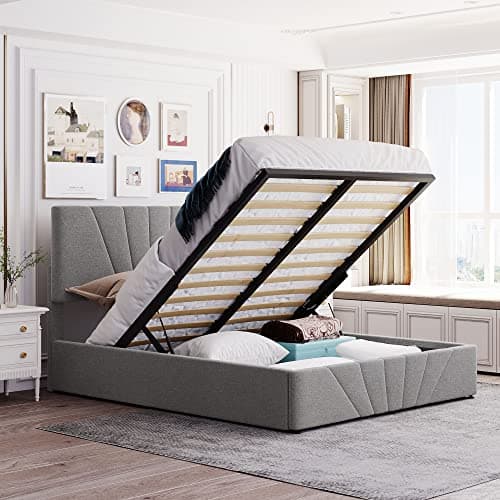 Upholstered Daybed with Trundle, Drawers, and Wood Slat Support Frame - Grey