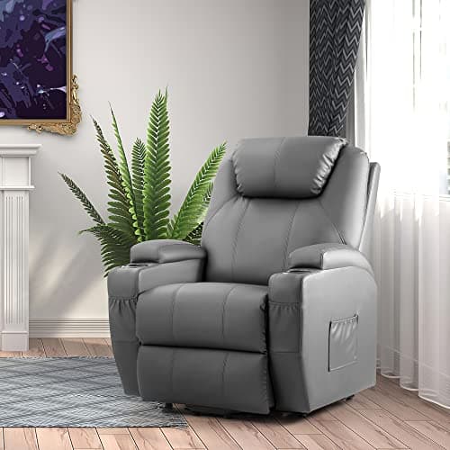 JUMMICO Power Lift Massage Recliner Chair for Elderly (Gray)