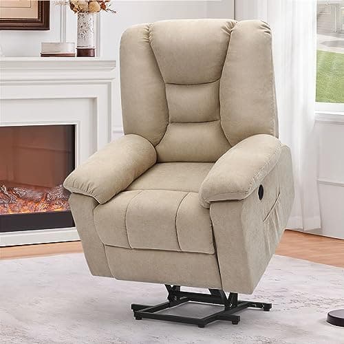 Power Lift Recliner with Massage for Elderly, Blue Grey