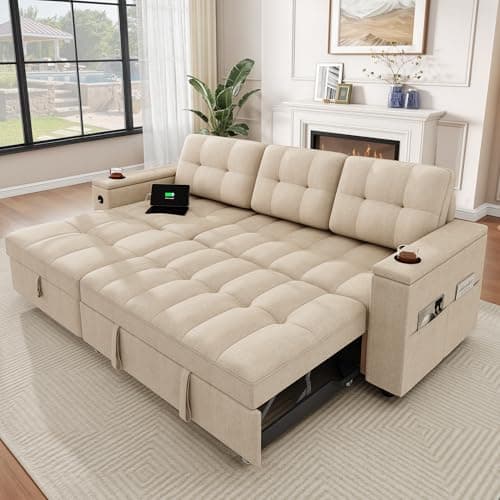YITAHOME 4-Seat Dark Gray L-Shaped Sleeper Sofa with Storage Chaise