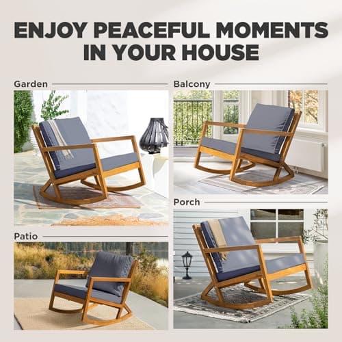 IDZO Premium Rocking Chair, 500lbs Capacity, Grey