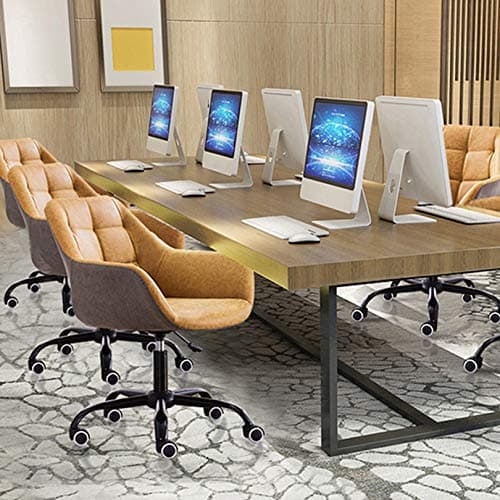 360 Degree Swivel PU Leather Desk Chair, Height Adjustable for Home Office and Living Room