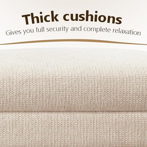 Khaki Upholstered Solid Wood Bench for Bed & Living Room
