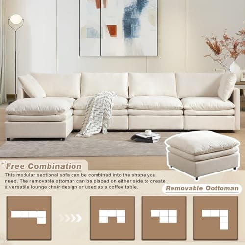 Convertible Sectional Sofa Couch with Ottoman