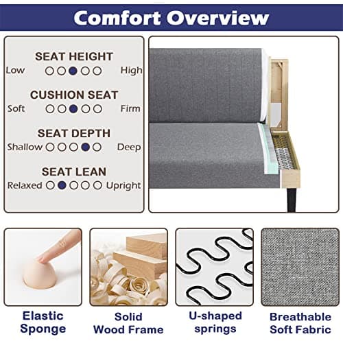 STHOUYN Mini Velvet Armless Loveseat with USB Port for Small Spaces