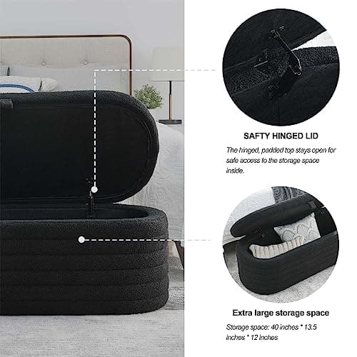 Modern Tufted Ottoman Storage Bench with Large Space