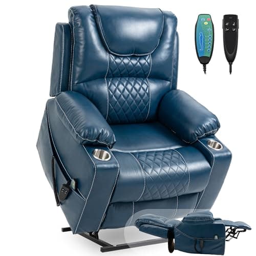 Big Man Power Oversized Recliner with Dual Motor Heat Vibration for Elderly