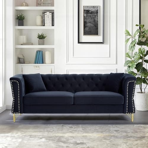 Velvet Chesterfield Sofa Set for Living Room, Bedroom, Office, Apartment - 2 Pieces