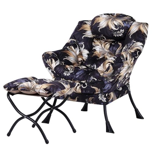 Lazy Chair with Ottoman, Modern Large Accent Lounge