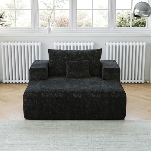 49.2" Full Foam Oversized Chaise Lounge Chair, Cozy Corduroy Upholstered Sleeper Sofa