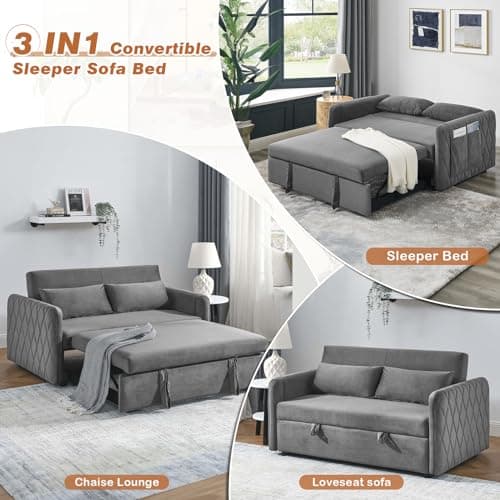 Convertible Sleeper Sofa Couch with Pull Out Bed
