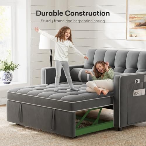 Marsail 3-in-1 Pull Out Sofa Bed with USB Charging & Storage