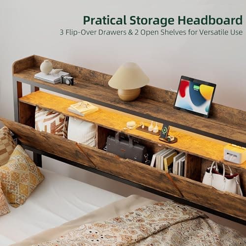 Rustic Brown MU Daybed with Pop Up Trundle & Charging Station