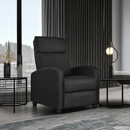 Modern Black Fabric Recliner Chair for Living Room