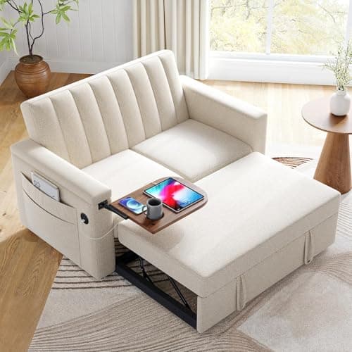 Marsail 3-in-1 Pull Out Sofa Bed with USB Charging & Storage