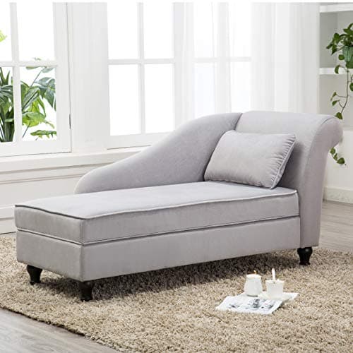 Yongqiang Tan Upholstered Wood Leg Chaise Lounge for Living Room and Bedroom