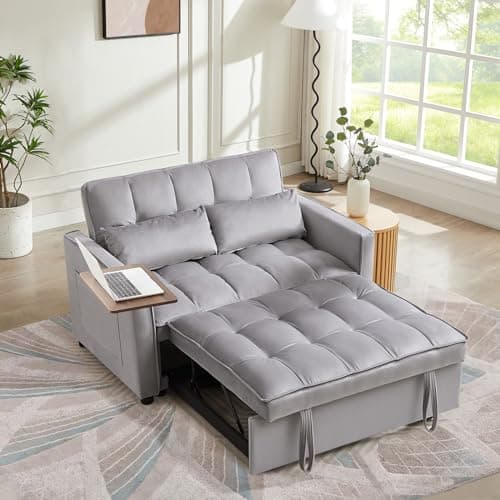 3 in 1 Velvet Sleeper Sofa Bed for Living Room, Apartment, Office, Small Space