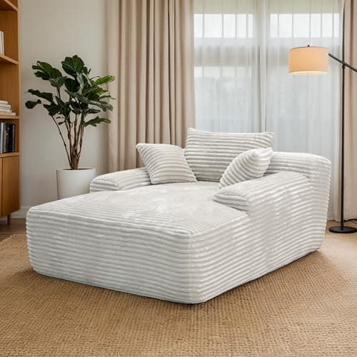 Black Corduroy Oversized Lounge Chair - 67" Memory Foam Sleep SofaBed in a Box