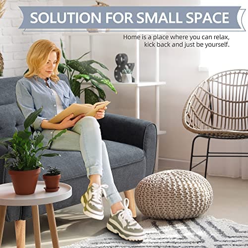 Shintenchi Dark Grey Mid Century Fabric 2-Seat Loveseat Sofa