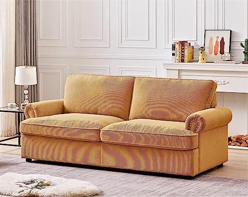 Memory Foam Reversible Sleeper Sofa: Comfortable Full Size Bed Couch for Living Rooms