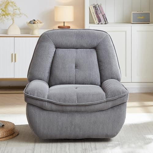 Swivel Rocking Recliner Chair for Adults in Grey