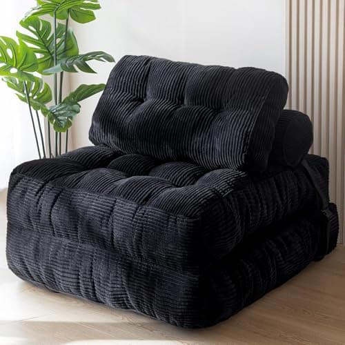 Folding Sofa Bed for Living Room or Bedroom - Black