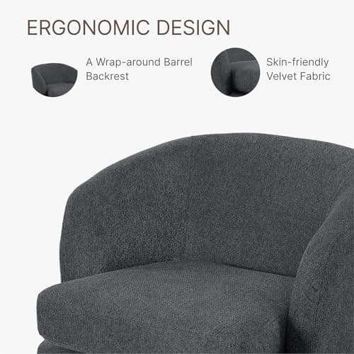 Modern Wood Base Swivel Chair for Reading and Living Room, 1 PCS