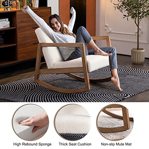 Teddy Fabric Upholstered Nursery Rocking Chair