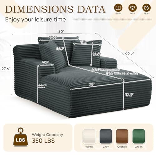 Oversized Chaise Lounge Chair for Indoor Use
