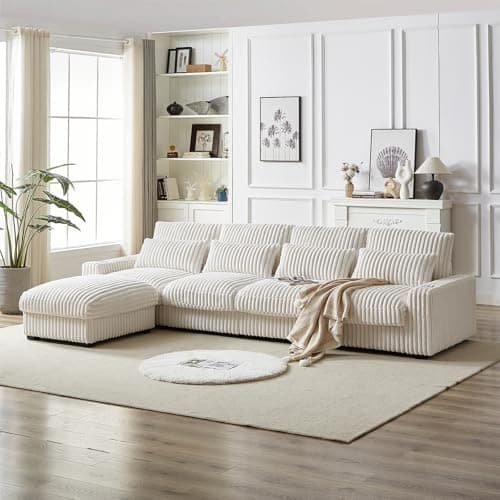 Black L Shaped Convertible Sectional Sofa with Ottoman & USB Port