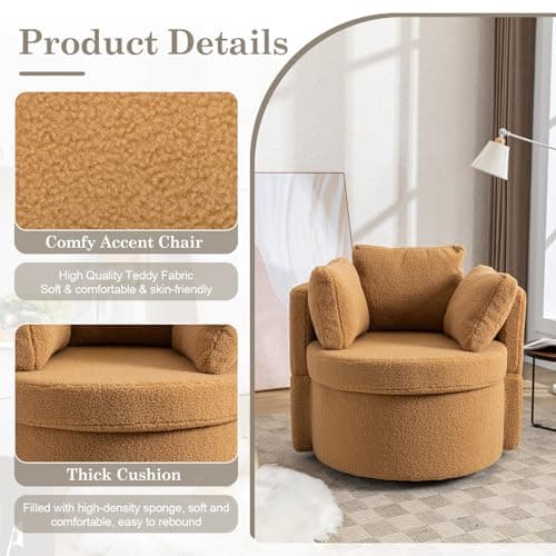Swivel Barrel Chair Set for Nursery or Bedroom