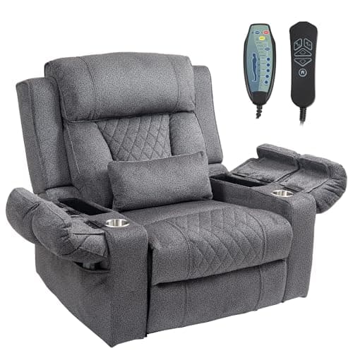 Big Man Power Oversized Recliner with Dual Motor Heat Vibration for Elderly