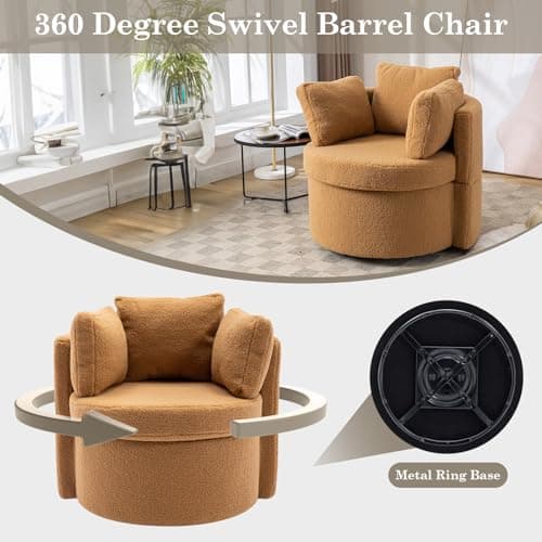 Swivel Barrel Chair Set for Nursery or Bedroom
