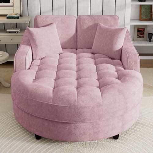 49.2" Full Foam Oversized Chaise Lounge Chair, Cozy Corduroy Upholstered Sleeper Sofa