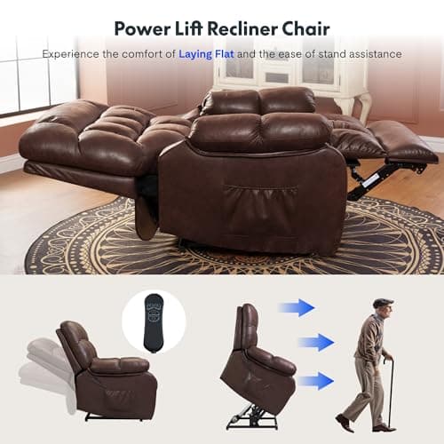 FLEXISPOT XL51 Dual Motor Lift Recliner Chair for Elderly Brown  
FLEXISPOT XL51 Lay Flat Recliner with Massage & Heat for Elderly Brown  
FLEXISPOT XL51 Electric Recliner Sofa with USB Ports for Living Room Bedroom Brown